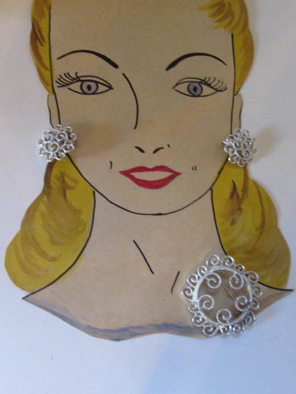 !971 Sarah Coventry Silver Mist Brooch Earrings